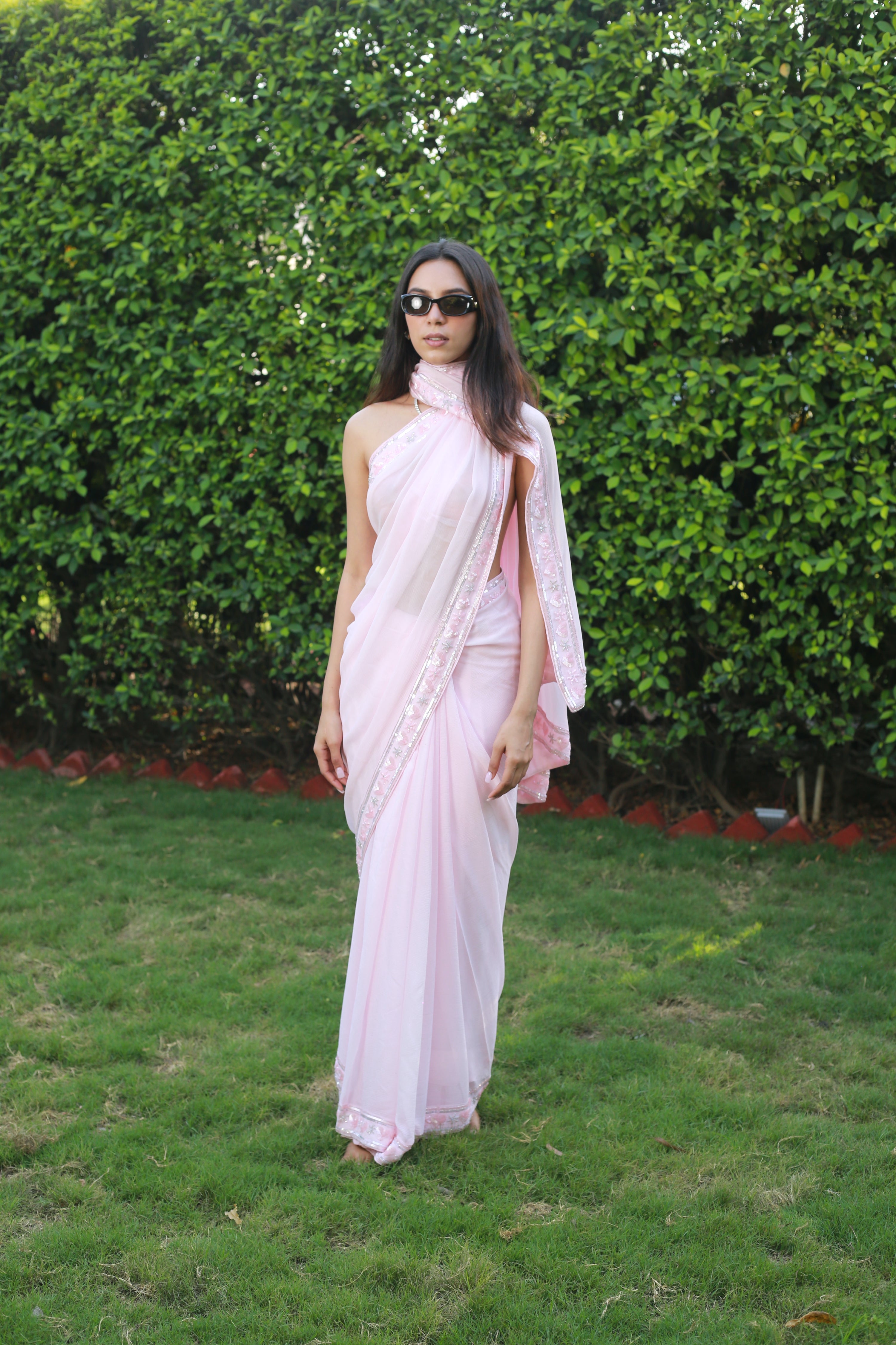 The Snob Journal - Pink suit on one night, pink saree on the next!💗  @clinique surprised us with the loveliest pink sarees for our farewell  dinner last night, and it was so